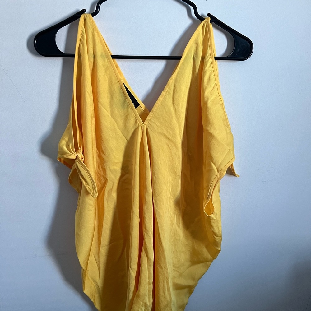 Apostrophe Yellow Cold Shoulder Blouse